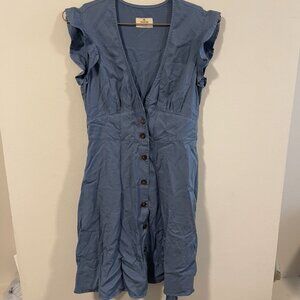 Marine Layer Camila Flutter Sleeve Mini Dress Chambray S Sustainable Classic